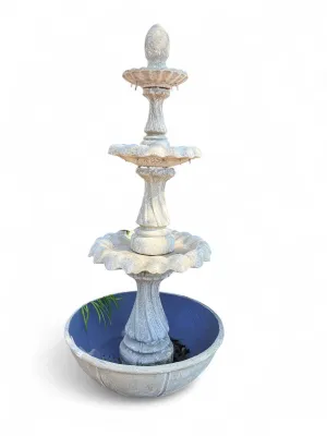 Spiral Water Feature Large White Wash Finish H-2300mm (Excluding Pump)