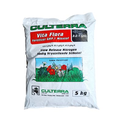 Culterra Vita Flora Fertilizer 3.2.1 (25) Lawn Fertilizer Slow Release Nitrogen 5kg
