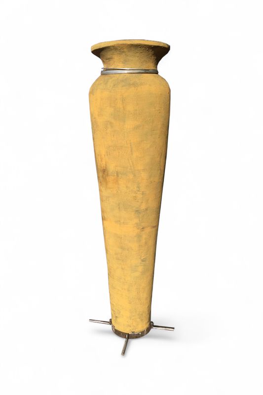 Nadia Vase Extra Large Wire Neck, Steel Stand &amp; Rust Finish - H1900mm X W400mm - 70kg