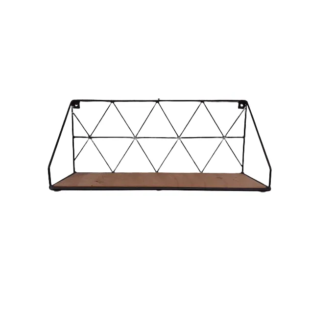 Black Steel Wall Rack - 60x20x26.5cm