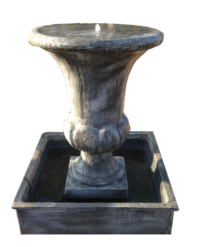 Joshua Urn Lid Fountain Whitewash Finish with Square Bowl Medium H1000mm-Bowl 850mm x 850mm  (Excluding Pump)