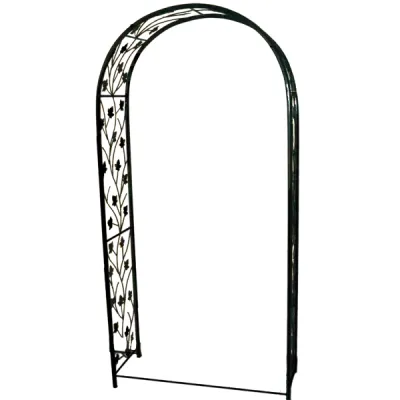 Black Steel Garden Arch With Grape Leafs - H2m x W1m