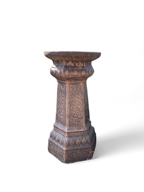 Hex Pedestal Mecca Brown Finish - H660mm x W340mm - 62kg