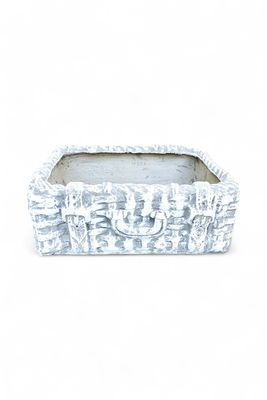 Mini Suitcase Planter Whitewash Finish - L510mm x H60mm x W350mm - 12kg