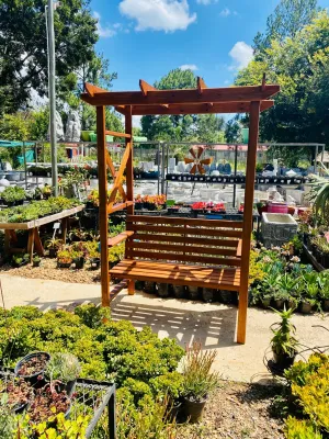 Pergola Top Arbour Bench (Pergola Top Height 2,1 m x Bench Length 1,32m Bench &amp; Pergola Width 70cm)