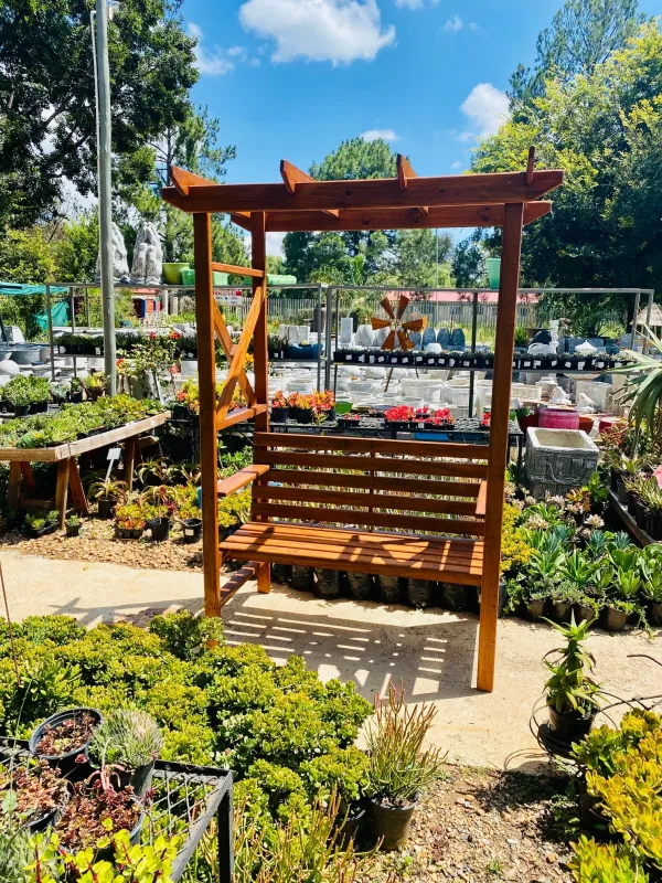 Pergola Top Arbour Bench (Pergola Top Height 2,1 m x Bench Length 1,32m Bench &amp; Pergola Width 70cm)