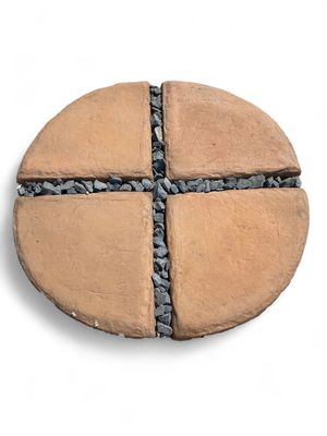 Circle Large Paver Centrepiece Soft Tan Finish 4 tiles  1.2m with 70mm gaps