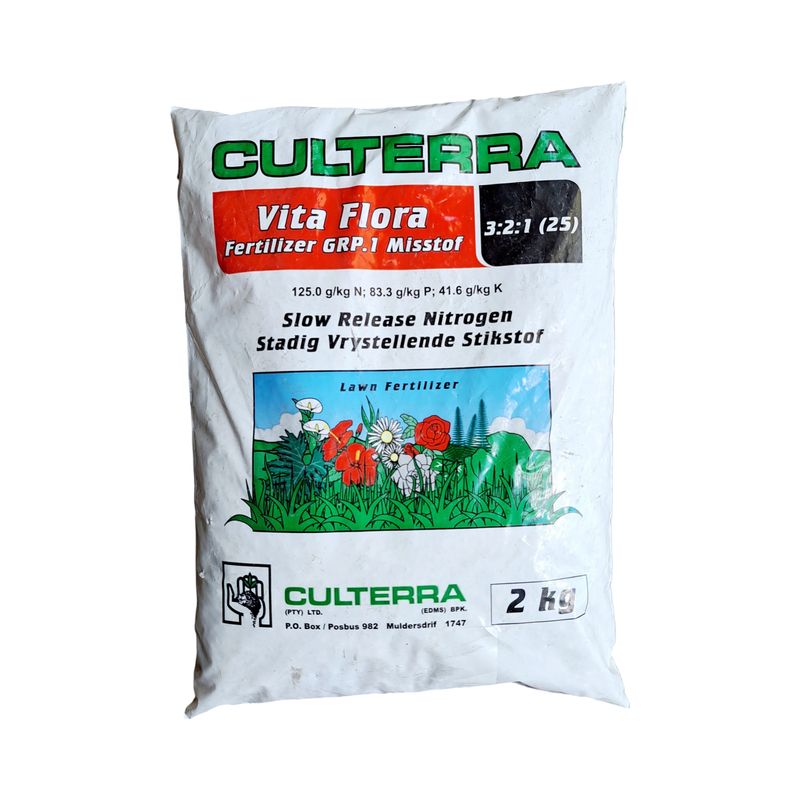 Culterra Vita Flora Fertilizer 3.2.1 (25) Lawn Fertilizer Slow Release Nitrogen 2kg