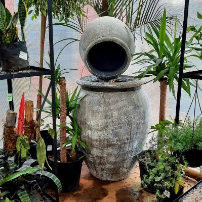 Sebastian Fountain Extra Large Whitewash Finish - H1500mm x W680mm with Tubing (Excluding PC-2000 Pump)