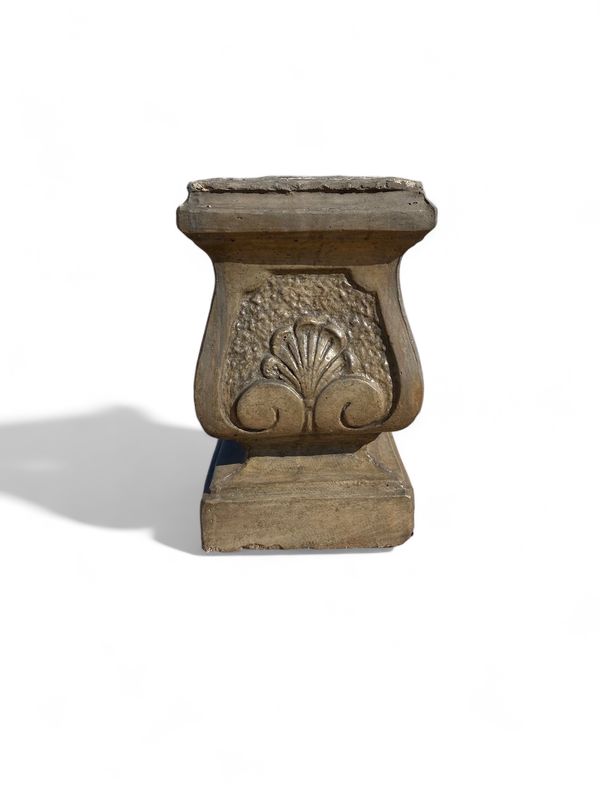 Floral Pedestal Weathered Grey Finish - H455mm  x W280mm - 57kg