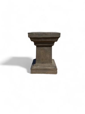 Square Pedestal X-Large Weathered Grey Finish - H565mm x W Top400mm x W Foot380mm - 44Kg