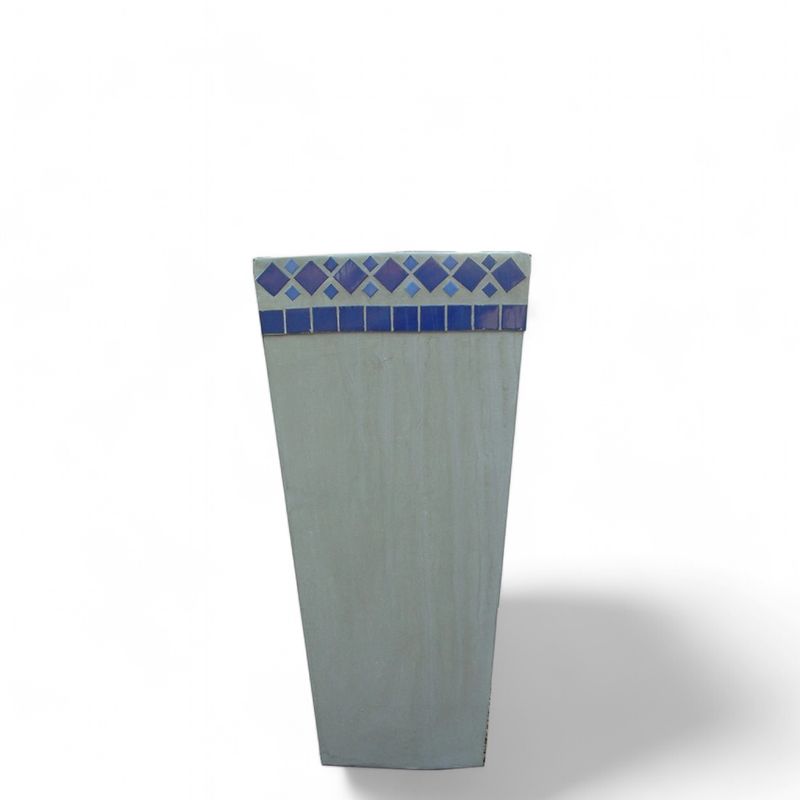 Square Slim Pot Blue Tile Mosaic
