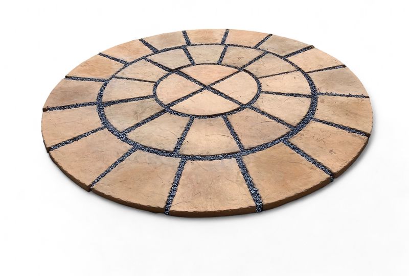 Circle Small Paver Soft Tan finish 33 Piece (3 Rows) 1.930m with 40mm gaps. R46 per circle paver