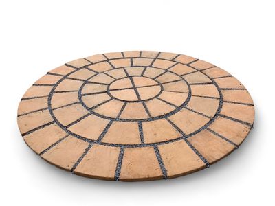 Circle Small Paver Complete Soft Tan Finish 4 Rows 56 tiles 3.1m with 40mm gaps. R46 each.