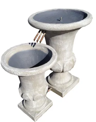 Joshua Urn Copper Pipe Double Fountain Medium (Excluding Pump)
