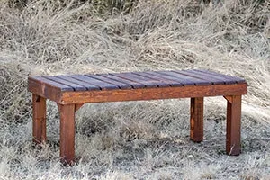 Wooden Phumula Two Seater Bench L1200mm x W650mm