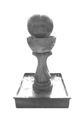 Round Ball Fountain In Bowl Whitewash Finish - H1200mm (Excluding Pump)