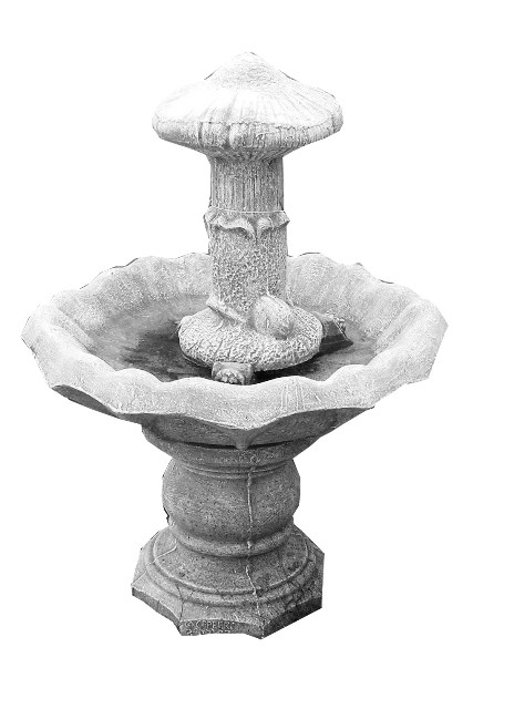 Mushroom Fountain Whitewash Finish - H1400mm (Excluding Pump)