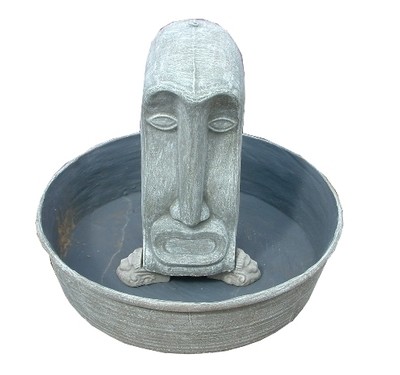 Island Face Fountain Small Whitewash Finish - H600mm (Excluding Pump)