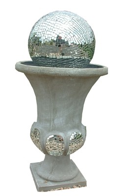 Joshua Urn Ball Fountain Small Mirror Mosaic - H700mm