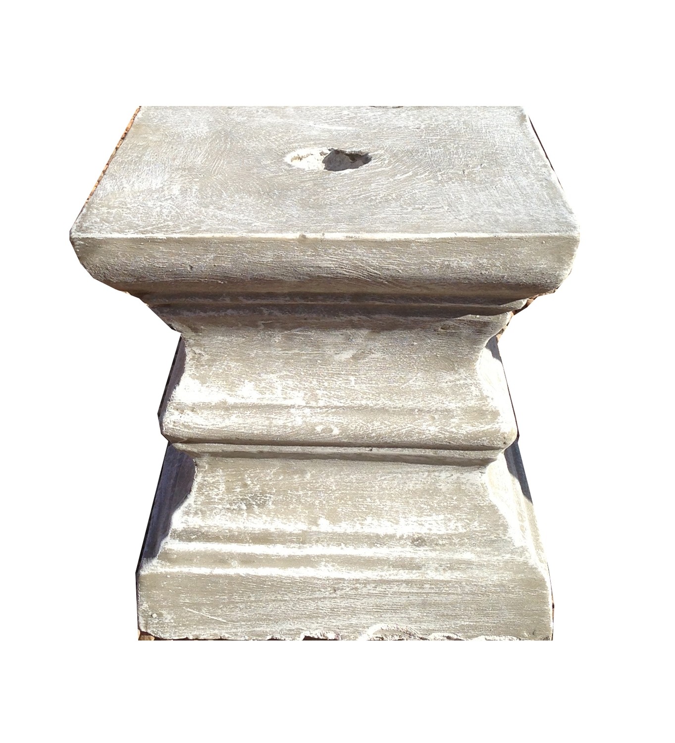 Square Pedestal Mini Whitewash Finish - H270mm - 30kg