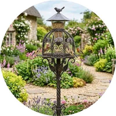 Wrought Iron Bird Feeders &amp; Bird Cages