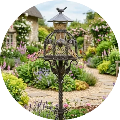 Wrought Iron Bird Feeders &amp; Bird Cages