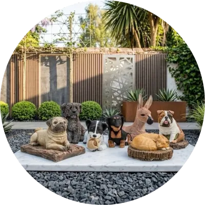 Painted Domestic Animal Statues