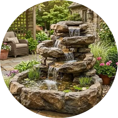 Concrete Rock Fountains &amp; Water Features (Please allow two weeks for manufacturing)