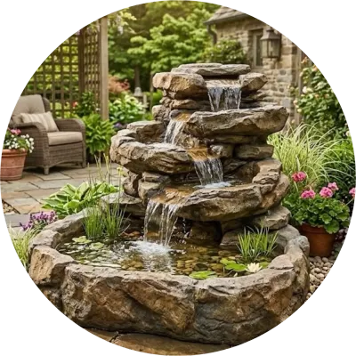 Concrete Rock Fountains & Water Features (Please Allow Two Weeks For Manufacturing)