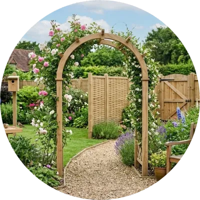 Wooden Products (Arches, Benches, Panels, Fencing, Bird Feeders)