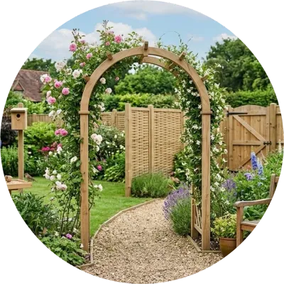 Wooden Products (Arches, Benches, Panels, Fencing, Bird Feeders)