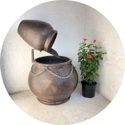 Rustic Steel &amp; Chain Fountains