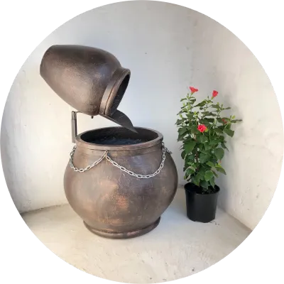 Rustic Steel &amp; Chain Fountains