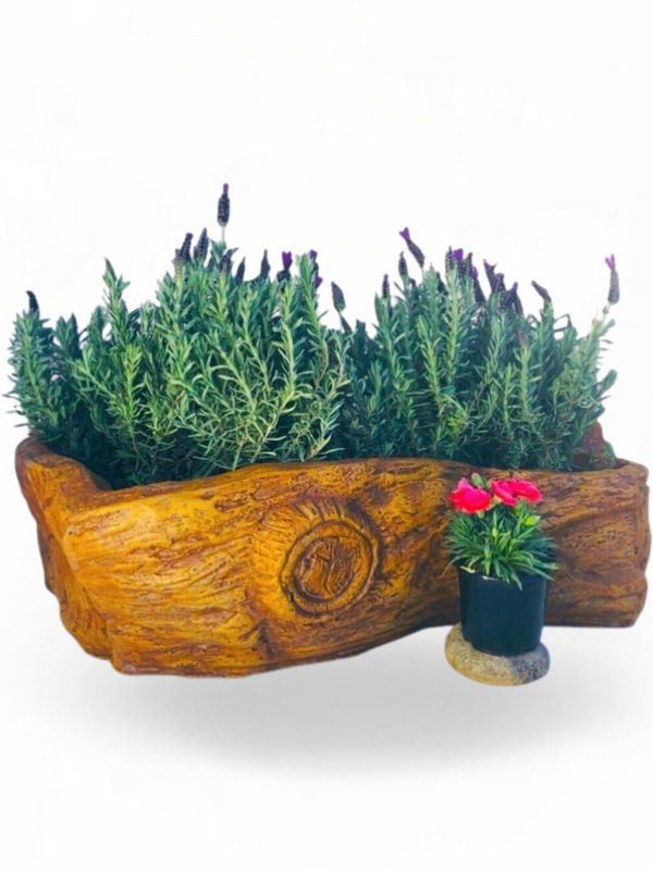 Flat Log Planter Honeyclay Finish - L500mm x W370mm x H345mm - 30kg