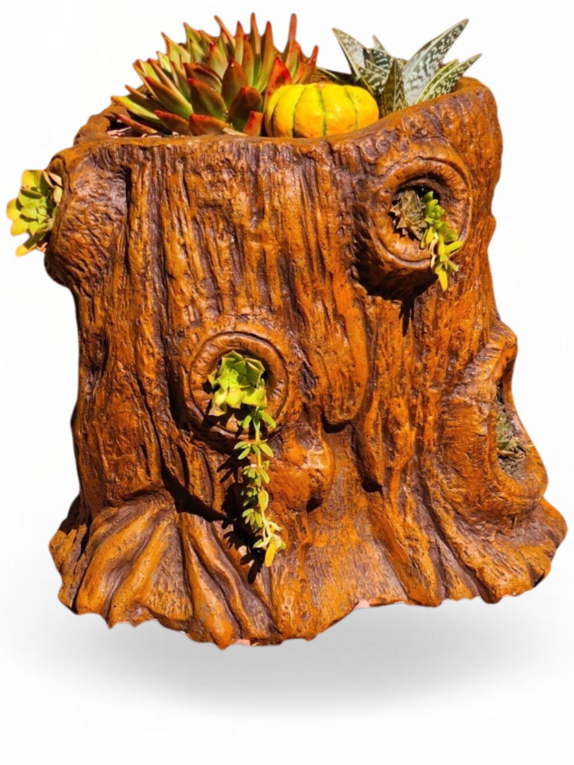 Upright Log Planter Honeyclay Finish - L600mm x W480mm x H460mm - 26kg