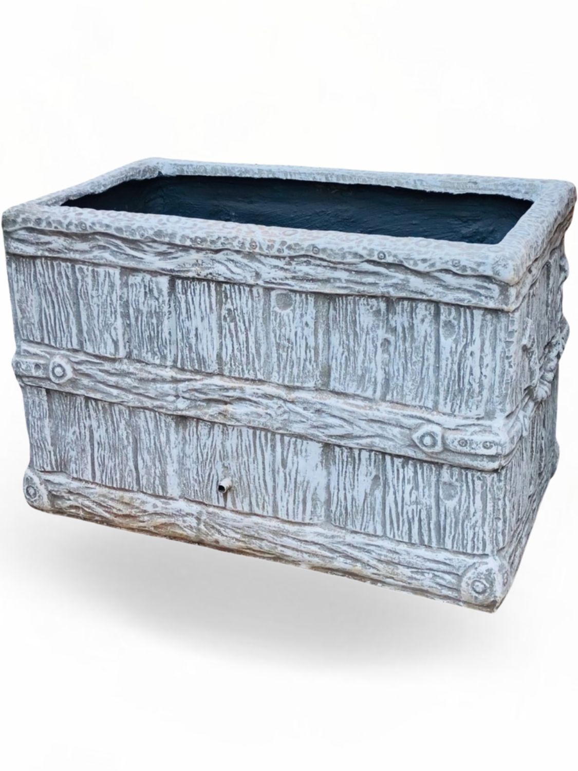 Large Crate Planter Whitewash Finish - L850mm x W500mm x H540mm - 85kg
