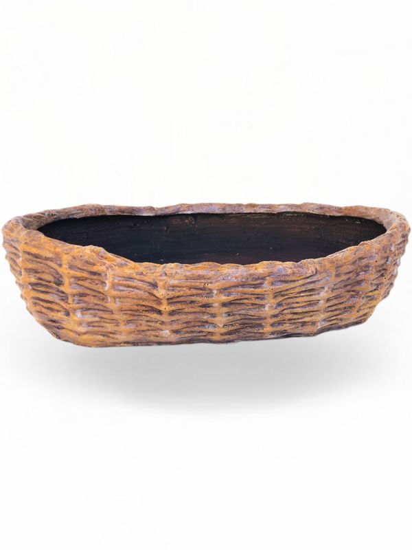 Small Woven Planter Honeyclay Finish - L550mm x W350mm x H120mm - 10kg
