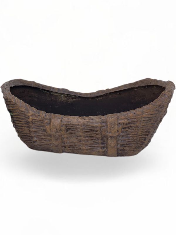 Woven Crib Planter Honeyclay Finish - L750mm x W480mm x H180mm - 19kg