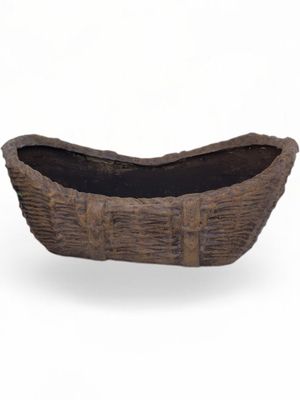 Woven Crib Planter Honeyclay Finish - L750mm x W480mm x H180mm - 19kg