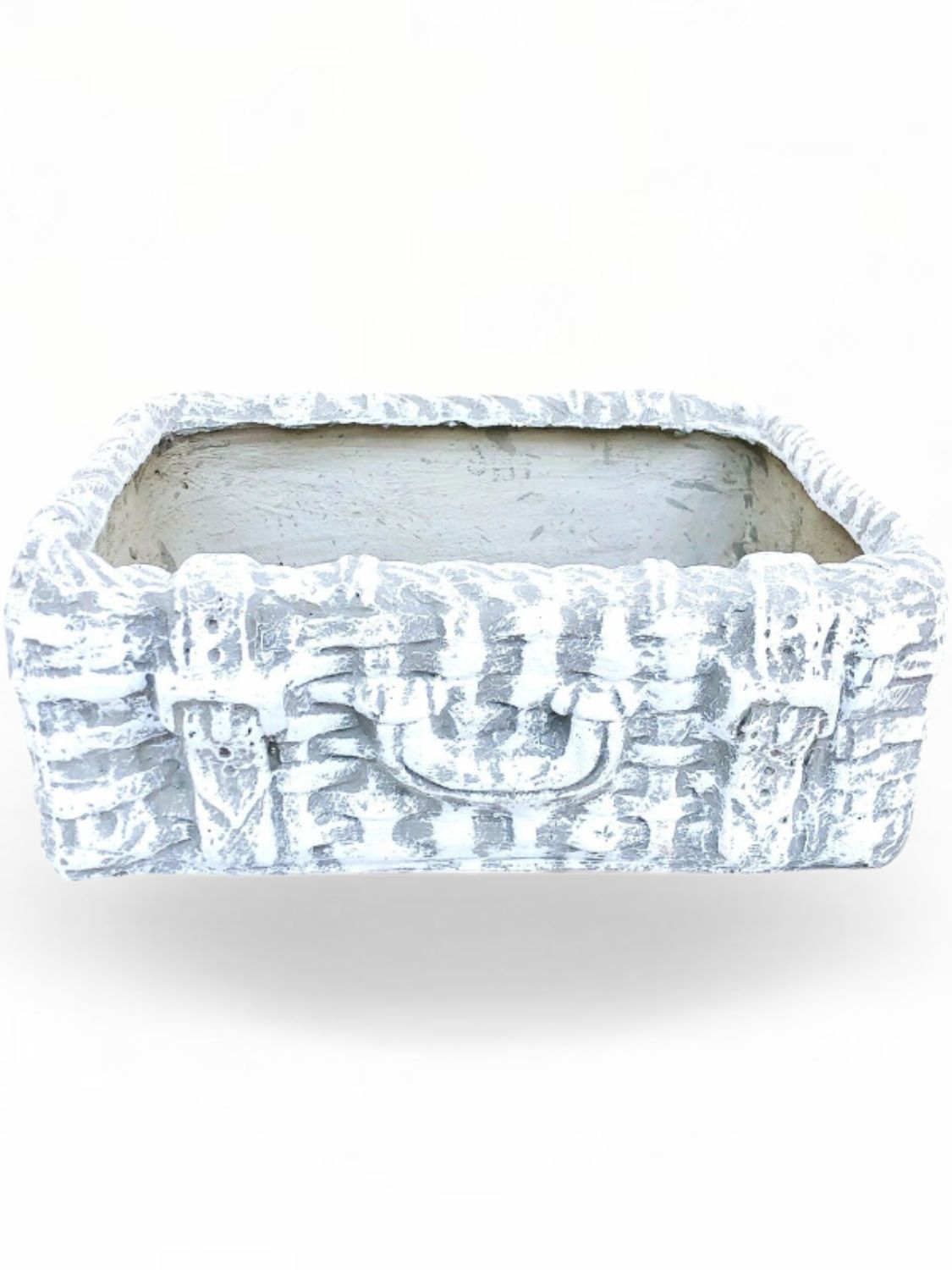 Mini Suitcase Planter Whitewash Finish - L510mm x H60mm x W350mm - 12kg