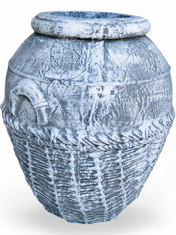 Woven Rope Planter Whitewash Finish L:580 H:650 W:580 - 33kg