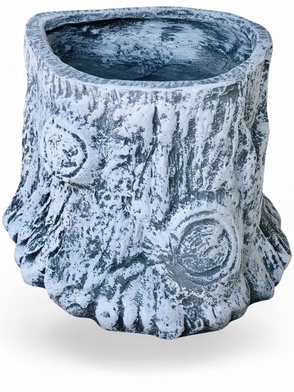 Upright Log Planter No Holes Whitewash Finish - L580mm x W480mm x H220mm - 15kg