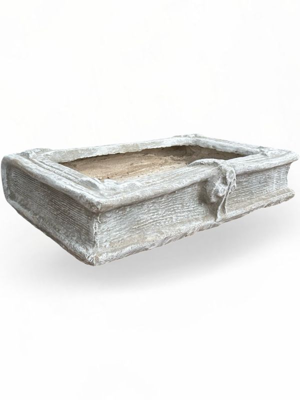 Daisy Book Planter Whitewash Finish - L510mm x H60mm x W350mm - 12kg