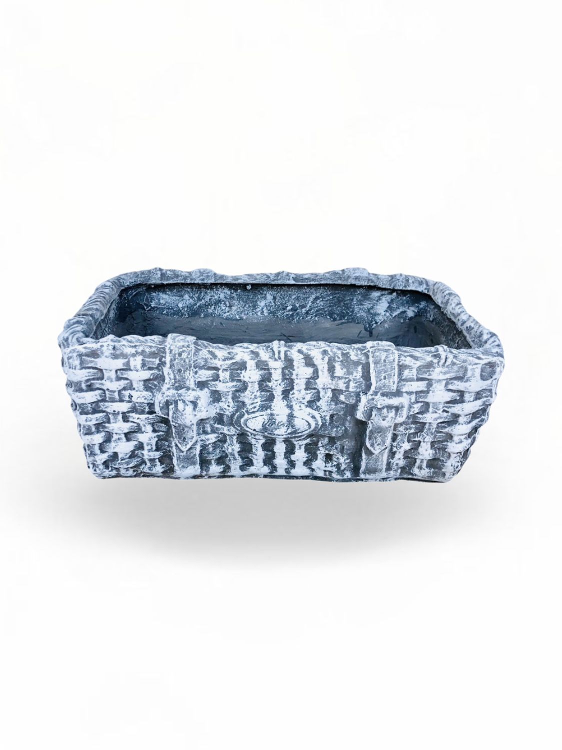 Picnic Basket Small Whitewash Finish - L430mm x W300mm x H160mm - 12kg