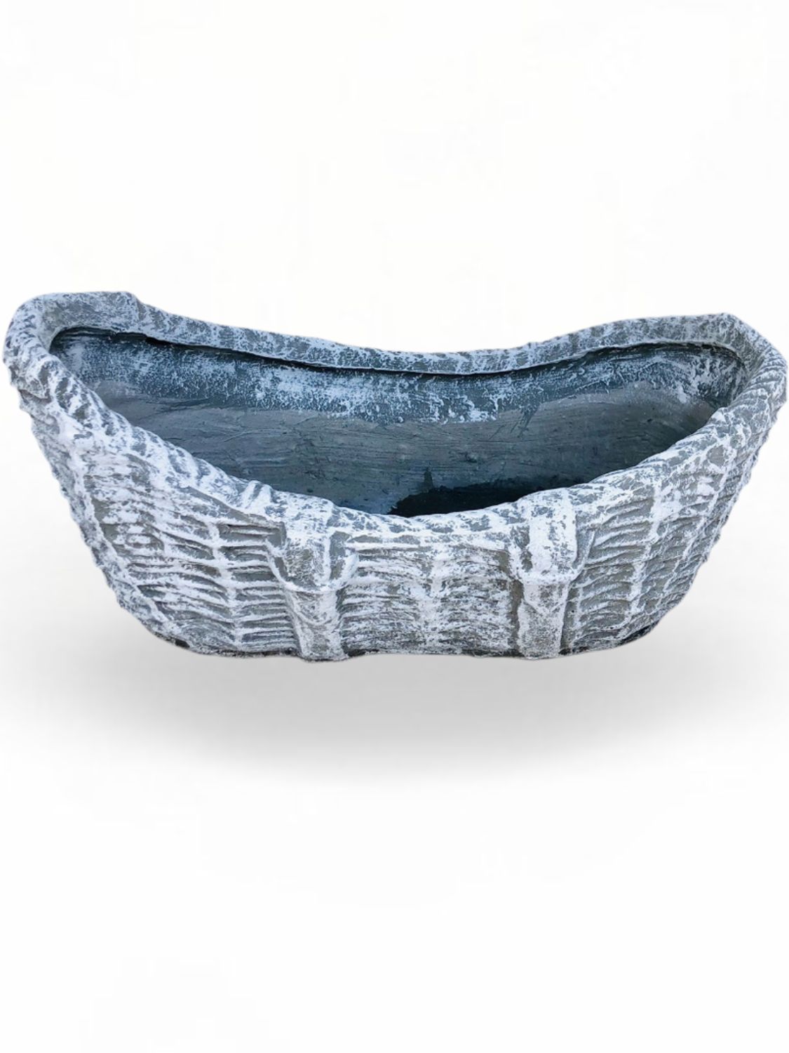 Woven Crib Planter Whitewash Finish - L750mm x W480mm x H180mm - 19kg