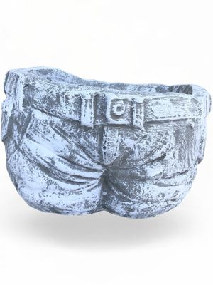 Half Jean Planter Whitewash Finish - L440mm x W390mm x H250mm - 14kg