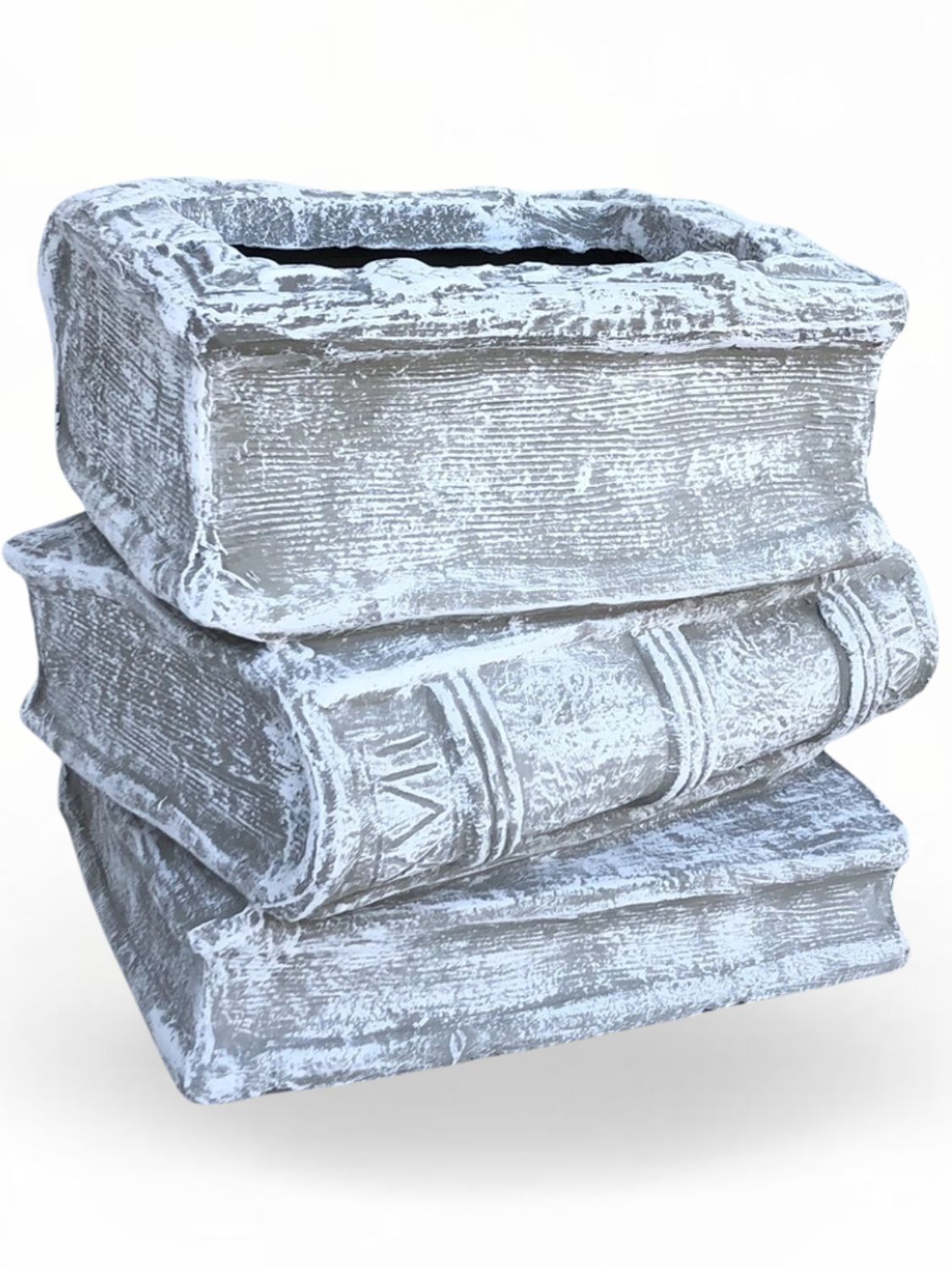 Three Book Planter Whitewash Finish - H450mm x W420mm -37kg