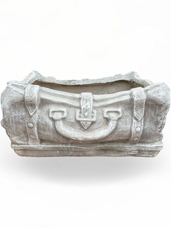 Travel Suitcase Planter Whitewash Finish - L660mm x H250mm x W530mm - 30kg