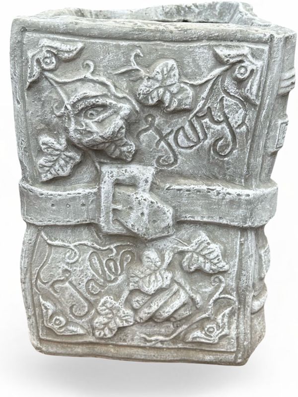 Fairy Tale Book Planter With Strap Whitewash Finish - L500mm x W370mm x H345mm - 20kg